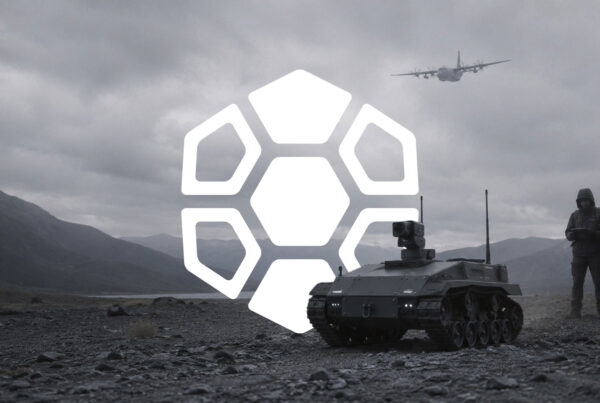 Defense personnel operating advanced mission systems inside a secure command environment with the Diamondback Solutions geometric brand mark