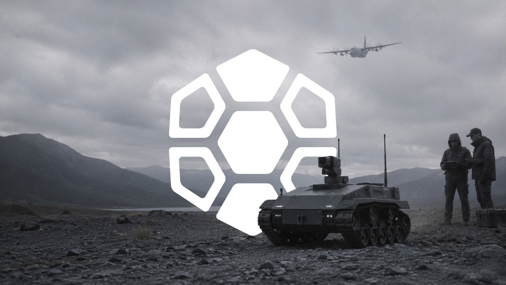 Defense personnel operating advanced mission systems inside a secure command environment with the Diamondback Solutions geometric brand mark
